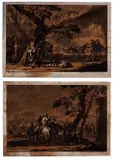 Christian Rugendas, Battles, after Georg Philipp Rugendas, Lot of two prints. Mezzotint