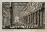 Spaccato interno della Basilica di S. Paolo fuori delle Mura by Giovanni Battista Piranesi, Etching, offered Apr 2025