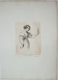 James Nevay, Young Woman with a Flower, after Guercino, Etching