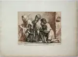 Francesco Bartolozzi, A family in prayer, after Guercino, Etching