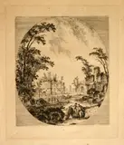 Jean-Claude Richard de Saint-Non, Part of the Ancient Appian Way, after Jean Baptiste LePrince, Etching