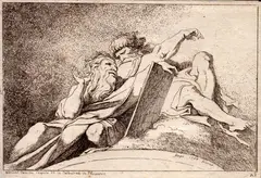 Two Prophets, after Annibale Carracci by Jean-Honoré Fragonard, After Carracci's painting the choir of Piacenza Cathedral. Etching, offered Apr 2025