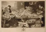 Richard Earlom, A fish market, After Frans Snyders and Jan Boeckhorst. Mezzotint
