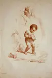 Nicolas Schencker, Study with Urinating Putto, after Nicolas Poussin, Maniere de crayon
