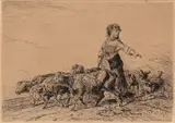 Filippo Palizzi, Souvenir du Puy-en-Velais, Etching