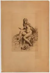 Charles Jacque, Lieda and lobster, 1876, Etching