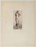 Charles Jacque, The Young Bather, after Auguste Delâtre, Etching