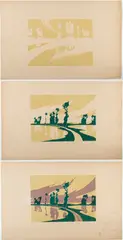 Charles Guilloux, L'Inondation (Paysage aux peupliers), 1893, Lot of three working proofs: one color