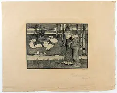 Frog King by Heinrich Vogeler, 1896, Etching, offered Apr 2025
