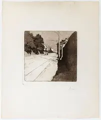 Vittorio Grassi, Roman countryside, Aquatint and etching
