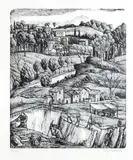 Diego Pettinelli, Roman countryside, 1936, Woodcut