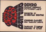 Depero: Dynamic Modernist / Futurist Art by Fortunato Depero, 1929, Futurist postcard for the exhibition at the Guarino Gallery, offered Apr 2025