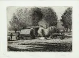 Virgilio Tramontin, Trebbiatura, 1941, Etching