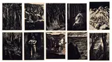 Valerio Fraschetti, Various subjects, Lot of ten woodcuts. Maximum dimensions: