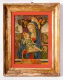 Carlo Crivelli, Madonna and Child, in frame State of conservation: pictorial layer raised in several places with paint loss