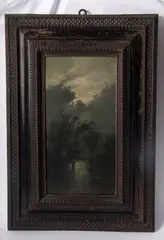 Coriolano Vighi, Night with trees, framed