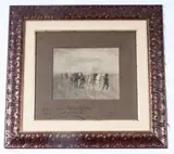 Adolfo Carlo Barone, Column of soldiers on the march, 1912, framed