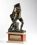 Antonio Canova, Hercules and Lichas, Patinated bronze on wooden base and later village stone;