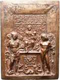 Madonna on the throne surrounded by Saints by Galeazzo Mondella detto il Moderno, Bronze plaque with light brown patina; mm, offered Mar 2025