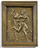 Hercules and Antaeus by Galeazzo Mondella detto il Moderno, Rectangular bronze plaque;, offered Mar 2025