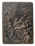 Matthias Wallbaum, The Deposition, Rectangular bronze plaque with dark brown patina;