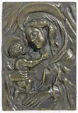 Diego Siloe, Madonna and Child, Rectangular bronze plaque with dark brown patina;