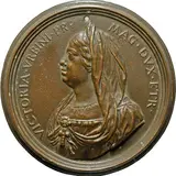 Antonio Selvi, Vittoria della Rovere (1622 – 1694) Ferdinand II's wife, 1679, medaglia uniface in bronze con patina marrone naturale; mm