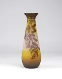 (attribuito a) Émile Gallé, Pyriform vase, in mauve-lined glass on a shaded white background