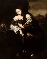 Massimo Stanzione, Penitent Magdalene, Oil on canvas