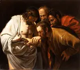 The Incredulity of Saint Thomas by Michelangelo Merisi detto il Caravaggio, The painting is a faithful replica of the famous painting by Caravaggio now in the Bildergalerie in Potsdam., offered Feb 2025