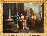 Francesco Fernandi l'Imperiali, Farewell of Hector and Andromache, The painting was attributed to Francesco Fernandi known as l'Imperiali by Prof. Giancarlo Sestieri (communication