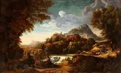 Gaspard Dughet, Landscape with Rinaldo and Armida, Oil on canvas