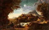 Gaspard Dughet, Landscape with Rinaldo and Armida, Oil on canvas