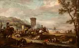Pandolf Resch Pandolfo Reschi, Battle of knights, Oil on canvas