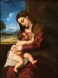 Tiziano Vecellio, Virgin and Child (Maria Lactans), Oil on canvas