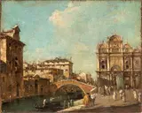 Francesco Guardi, Rio dei Mendicanti with Scuola Grande of San Marco, Oil on canvas