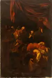 Death of the Virgin by Michelangelo Merisi detto il Caravaggio, The canvas presented here is a faithful replica of the famous Caravaggio painting now in the Louvre Museum in, offered Feb 2025