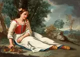 Francesco Londonio, Portrait of a young lady in a landscape, Oil on canvas