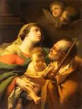 Mauro Gandolfi, The Holy Family with Angels, The composition is closely related to a work of similar subject by Gaetano Gandolfi now in the Cleveland Museum