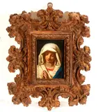 Praying Virgin by Giovanni Battista Salvi da Sassoferrato, Oil on panel, offered Feb 2025