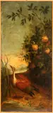 Melchior de Hondecoeter, Landscape with pheasant and rose bush, Oil on canvas