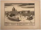Pieter Mortier I, Le Vatican Et L'Eglise De S. Pierre S Rome, etching and bulino