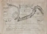 Carlo Nolli, Andamento del corso del Tevere e sue adiacenze... dal Porto di Ripetta fino al Porto di Ripa Grande..., 1744, disegnato da Andrea Chiesa Andrea (fl.
