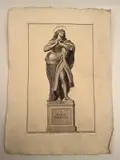 Pietro Leone Bombelli, S. Maria Egiziaca (Statua della Scuola del bernini sopra il Colonnato di S. Pietro), da Antonio Cavallucci. etching