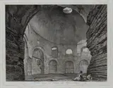 Antonio Testa, Veduta interna del Tempio della Tosse a Tivoli, etching
