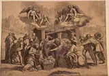 Battista Franco, The adoration of the shepherds, Late edition on heavy laid paper. Oxidized paper