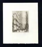 William Walcott, New York City, Wall Street, incisione a puntasecca