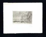 William Walcott, Parigi - Plaçe Vendôme, 1928, incisione a puntasecca