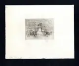William Walcott, Londra - Charing Cross, La statua di Charles I. 1919, incisione a puntasecca