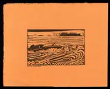 Guido Cadorin, set di 4 xilografie con vari soggetti, 1917 ca 1) Venezia di guerra 2) Veduta di paese dall'alto 3) Case viste di fronte 4)Colpi d'artiglieria, xilografie in nero